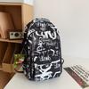 Mochila Escolar Japonesa Estudantes Universitárias Moda Graffiti Mochila de Viagem Masculina High-end Sense Grande Capacidade Mochila de Estudante do Ensino Médio Na Moda