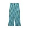 Venta al por mayor Otoño 2026 Nuevo Conjunto de Top de Rayas con Botones de Nudo y Pantalones Estilo Europeo y Americano para Mujer 26487