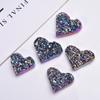 Amethysto Natural Aglomerado Amor Galvanoplastia Colorida Cluster de Cristal em Forma de Coração Decoração Cluster de Cristal Roxo Colorido Cristal Pedra Original