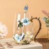 Taza de Té con Flor de Esmalte, Vaso de Cristal para Agua con Flor de Primavera, Jarra de Pato de Lujo Ligero de Gran Capacidad para Beber Agua, Jarra para Hogar y Hotel