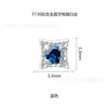 Pendientes Cuadrados de Azúcar con Clavo de Aleación de Titanio F136 Chapados en Oro Blanco Engaste de Garras Circonita de Color Clavo de Rosca Interna Pendiente de Lóbulo Piercing Joyería Cabeza