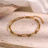 Pulseira de borboleta em aço titânio 18k transfronteiriça, pulseira de aço inoxidável estilo europeu e americano, acessório de alta qualidade em camadas de ouro