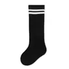 Calcetines Deportivos de Malla Finos para Niños de Primavera y Verano, Calcetines Lisos Negros y Blancos para Estudiantes, Calcetines de Algodón Peinado de Caña Media, Calcetines Largos para Bebé