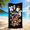 Amazon Toalla de Playa de Halloween Microfibra Fantasma Boo Linterna de Calabaza Estampado Digital Toalla de Baño de Halloween