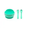 Amazon Vajilla de Silicona Ventosa Madre Bebé Tazón para Comida de Bebé Cuchara Silicona de Grado Alimenticio Cuchara para Comer traje
