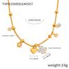 Estilo Coreano Simples Personalidade Temperamento Joias de Luxo Leve Pingente de Amor de Quatro Folhas com Senso de Design Diamantado Conjunto de Joias de Aço Titânio