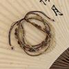 Pulseira de Contas Multicamadas Cor Maillard Feminina Vintage Nova Chinesa de Nicho Joia de Mão Estilo Étnico Pulseira Empilhável