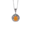 Yuebao Joyería Cera de Abeja Rojo del Sur Plata de Ley S925 Ágata Mantra de Seis Caracteres Maza Vajra Colgante Giratorio Fábrica de Personalización