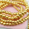 Cuentas sólidas de oro antiguo conservan el color arena dorada cuentas sueltas accesorios para pulsera collar de joyería DIY cuentas hechas a mano no se decoloran