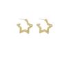 Brincos de Estrela de Cinco Pontas Dupla Camada Textura de Personalidade Agulha de Prata Luxo Leve High-end Estilo Metal Ins Moda Elegante