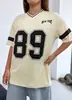 Camiseta Feminina de Verão Europeia e Americana Transfronteiriça com Decote em V, Manga Curta, Estampa Digital 3D, Modelo Solto Casual, Moda Versátil