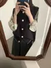 Chaleco Cardigan Tejido de Moda Estilo Coreano para Mujer, Corte Holgado, Nuevo Moda Otoño e Invierno 2025 Chaleco Suéter sin Mangas