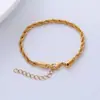 Pulsera tobillera de titanio y acero con torsión, moda simple japonesa y coreana, sentido de diseño de alta gama, estilo frío de nicho, pulsera de moda