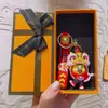 Ano Novo Estilo Chinês Ano do Cavalo Dança do Leão Panda Chaveiro Boneca Pingente Chaveiro de Carro Decoração de Bolsa Presente Atacado