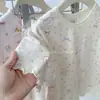 Algodón Clase A Amigable con la Piel Ropa de Casa de Verano para Niños Conjunto de Dos Piezas con Pantalones Cortos Estampado de Caricaturas para Bebé Ropa de Casa Transpirable