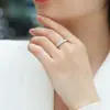 Anillo de Plata 925, Anillo de Semicírculo de Moissanita, Anillo de Compromiso de Alta Gama para Mujeres, Anillo Transfronterizo Europeo y Americano Hecho a Medida para el Festival Qixi