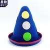 Chapéu pontudo chapéu pontudo de bolinhas coloridas Halloween chapéu amarelo vermelho chapéu de não tecido festival chapéu de apresentação infantil