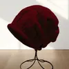 Gorro Holgado para Mujer para Otoño e Invierno, Suelto y Versátil, Gorro de Punto con Borde Enrollado, Estilo Delgado de una Sola Capa, Gorro de Lana para Maternidad que Cubre la Cabeza