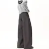 Calça Masculina Retrô de Dobra Dupla Estilo Old Money, Marca Tendência Primavera Calça Casual Solta com Caimento, Calça Wide-Leg Cleanfit High Street