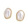 Aretes Asimétricos de Aguja de Plata Imitación con Perlas Doradas para Mujer, Únicos y Elegantes, Aretes de Diseño Nicho con Sentido del Diseño
