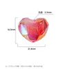 Corazón de Azúcar Bicolor 2.5 Agujero Recto Corazón de Melocotón Facetado Cuentas para Cadena de Teléfono Móvil Llavero Accesorios DIY