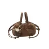 Bolso de Mano Nuevo de Felpa Otoño Bolso para Mujer Elegante Gran Capacidad para Viajes Bolso de Hombro Individual de Piel Bolso Cruzado Casual de Moda