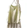 Chaleco Casual Artístico Adelgazante de Ajuste Holgado Nuevo Estilo Top de Color Sólido Camiseta sin Mangas de Jacquard de Verano para Mujer