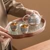 Esmalte cloisonné de fábrica Color plata Plata 999 Tetera para té Hogar Una tetera Dos tazas Juego de té pequeño con bandeja