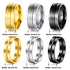 Anillos Populares Europeos y Americanos de Acero de Titanio para Hombre Transfronterizos, Anillos de Pareja de Acero Inoxidable Electrochapados al Vacío, Accesorios para Manos y Joyería
