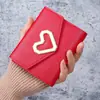 Bolsa para monedas versátil de dropshipping, monedero clutch tarjetero con forma de corazón personalizado de moda 2026, venta al por mayor transfronteriza
