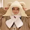 Gorro Bufanda de Felpa para Mujer Otoño e Invierno Todo en Uno Bufanda de Ciclismo Cálida con Forro de Polar Lindo Protección contra el Frío Protección para los Oídos