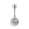 EABY nuevo piercing para ombligo de circón transfronterizo de acero inoxidable con forma de corazón y flor, piercing de moda para el ombligo, adornos para el ombligo, hebilla para el ombligo