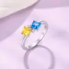 Anillo Corazón de Plata de Ley S925 con Circonita Transfronterizo Europeo y Americano Anillo de Plata de Ley de Gama Alta Nicho Fila de Anillos de Plata Trenzada con Diamantes