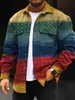 Nueva Chaqueta Casual Estampada para Hombre con Cuello, Estampado Digital 3D de Patrón Multicolor Personalizado para Primavera y Otoño