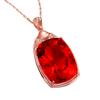 Collar colgante Panxixi de diamantes completos rectangular grueso color rojo esmeralda de cristal con colgante de diamante de alto carbono coloreado para uso diario