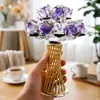 Luz de Rosa de Cristal Lujo Ligero Flor de Rosa Giratoria Artesanía Decoración de Mesa de Oficina Boda Decoración de Rosa de Mano