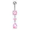 Moda coreana prego de umbigo micro cravejado zircônia gotas d'água prego de umbigo piercing de aço inoxidável material de cobre joia de piercing para mulheres