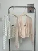 Vestido de Baile com Bolinhas Ruoxin, Camisola com Laço para Mulheres, Emagrecedor e Versátil, Conjunto de Duas Peças Cardigã com Bolinhas para Outono