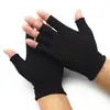 Guantes de trabajo transpirables resistentes al desgaste de dos dedos expuestos al por mayor para hombres y mujeres, guantes de trabajo de nailon de medio dedo antiestáticos industriales para recolección de té