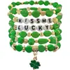 Calle. Pulsera del Día de San Patricio Pulsera Fresca Verde de Arcilla Suave Transfronteriza Europea y Americana Festival Irlandés Lucky Lucky