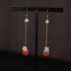 Bolsa de la Suerte de Aretes Florales de Estilo Chino Nuevo, Nuevos Aretes de Gancho Populares, Aretes Niche de Alta Gama, Aretes Únicos, Joyería de Estilo Chino