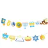 Bandera de papel para tirar de Hanukkah judío decoración de fondo para fiesta navideña bandera colgante amuleto HAPPY HANUKKAH flor de tirar
