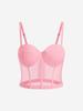 Sutiã Camisola Popular Feminino de Renda Elástica com Barbatanas Emagrecedor Sexy Transparente Roupa Íntima Db1614