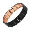 Bestseller transfronterizo: Pulsera magnética de cobre rojo antigua de moda europea y americana, pulsera magnética completa desmontable de doble fila ancha personalizada al por mayor
