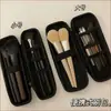 Brocha de sombras de ojos para viaje, bolsa de almacenamiento para brochas de maquillaje, gran capacidad, estilo simple portátil para mujeres, adecuada para uso doméstico