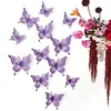 Comercio Exterior Transfronterizo Más Vendido Mariposa de Papel Perlado Hueca 3D Pegatinas de Pared Pegatinas Creativas para Decoración de Pared de Fondo de Sala de Estar en Casa