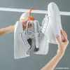 Tendedero de zapatos creativo, resistente al viento, con doble gancho, para balcón, multiusos, para colgar zapatos, con gancho, para secar zapatos, almacenamiento