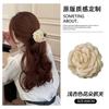 Moda Coreana Primavera y Verano Celebridad de Internet Pinza para el Cabello para Mujer Francesa de Alta Gama Pinza de Tiburón Flor Rosa Caro Pinza para el Cabello para Mujer