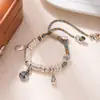 Nuevo Estilo Chino Acuñado Plata Rota Cuerda de Mano Bestia Tragadora de Oro Hecho a Mano Pulsera de Cuerda Ajustable Cuerda de la Paz Pulsera de la Fortuna