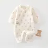 Ropa acolchada de una pieza para bebé para primavera, otoño e invierno, algodón fino, para proteger la barriga del recién nacido, ajustada, mameluco cálido estilo mariposa